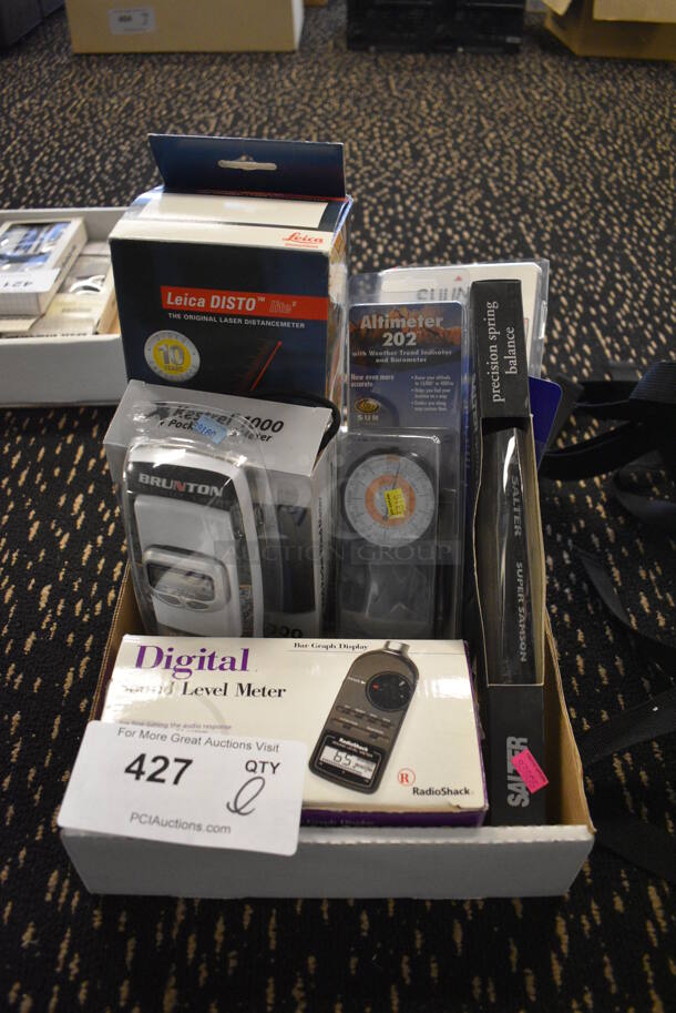 ALL ONE MONEY! Lot of Various Items Including Altimeter, Leica Disto Distancemeter and Meter. (room 204) - Image 1 of 5