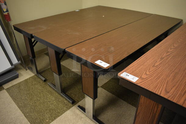 3 Wood Pattern Tables. 72x18x29. 3 Times Your Bid! (room 105) - Image 2 of 4