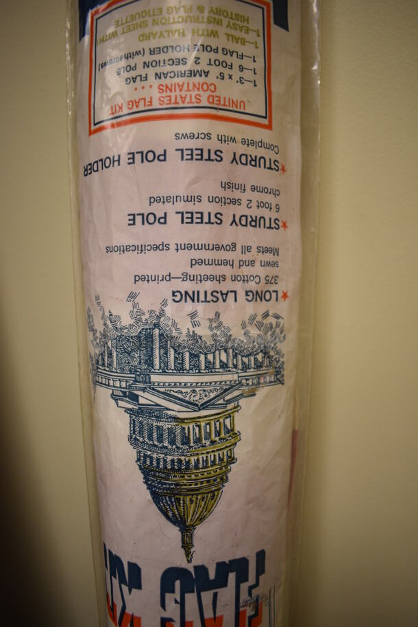 United States Flat Kit. 70". Flag: 5'x3'. (room 105) - Image 3 of 5