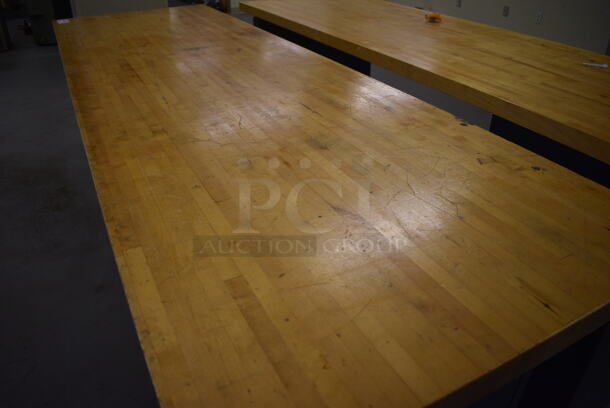 Butcher Block Tabletop on 3 Drawer Filing Cabinet. 96x30x36. (north basement 004) - Image 5 of 5
