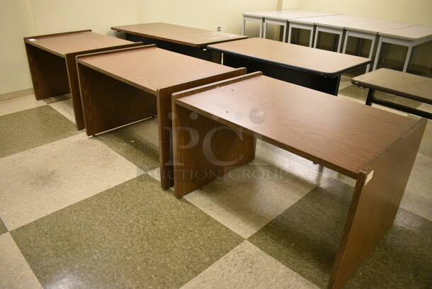 3 Wood Pattern Tables. 42x29.5x27. 3 Times Your Bid! (north basement 004b)