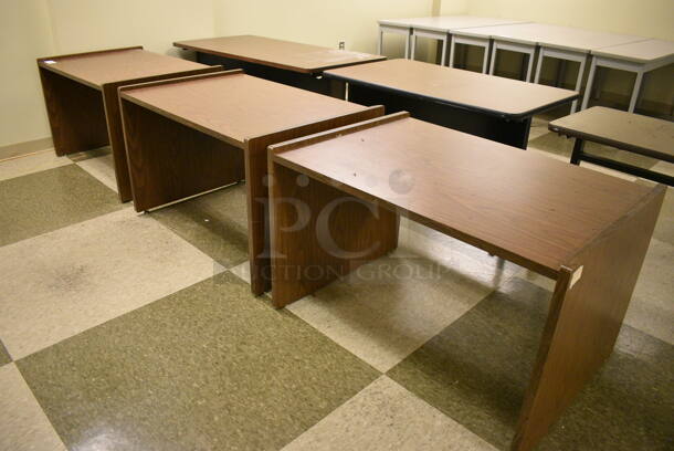 3 Wood Pattern Tables. 42x29.5x27. 3 Times Your Bid! (north basement 004b) - Image 1 of 4