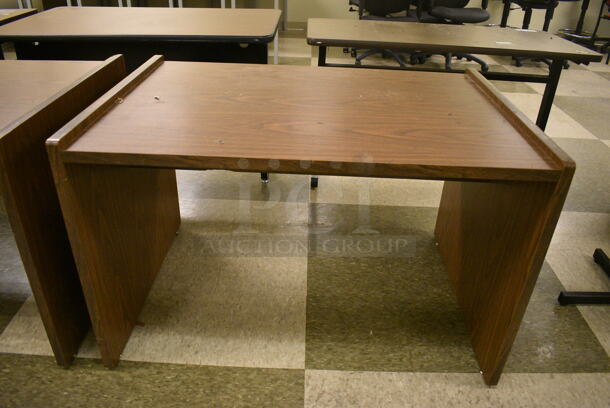 3 Wood Pattern Tables. 42x29.5x27. 3 Times Your Bid! (north basement 004b) - Image 2 of 4