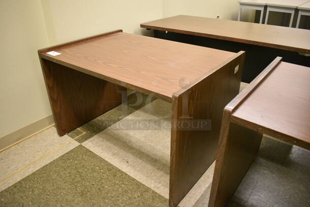 3 Wood Pattern Tables. 42x29.5x27. 3 Times Your Bid! (north basement 004b) - Image 4 of 4