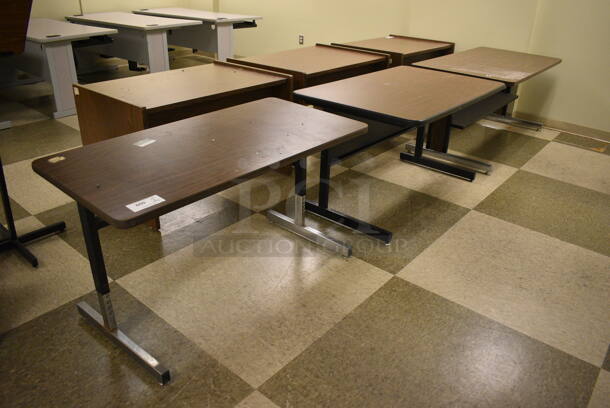 3 Various Wood Pattern Tables. Includes 48x24x27. 3 Times Your Bid! (north basement 004b) - Image 1 of 4