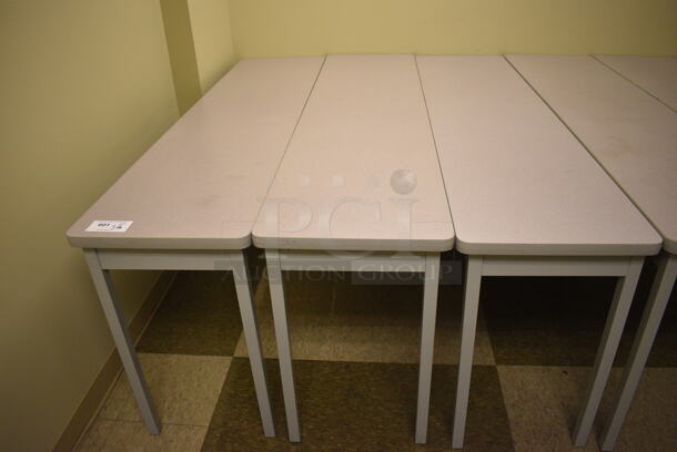 3 Gray Tables. 71.5x17.5x28.5. 3 Times Your Bid! (north basement 004b)