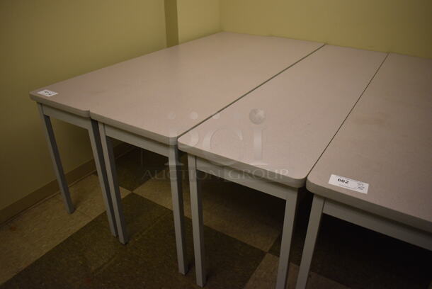 3 Gray Tables. 71.5x17.5x28.5. 3 Times Your Bid! (north basement 004b) - Image 2 of 3