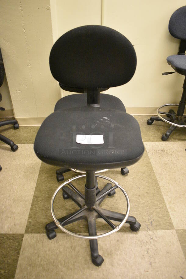 3 Various Black Office Chairs on Casters. 17x20x40. 3 Times Your Bid! (north basement 004b)