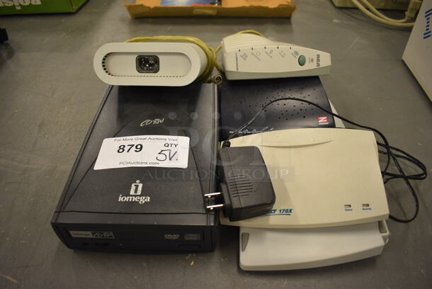 5 Various Items Including Iomega DC RW, Jetdirect 170x and RCA. Includes 6.5x9.5x2. 5 Times Your Bid! (south basement 019)