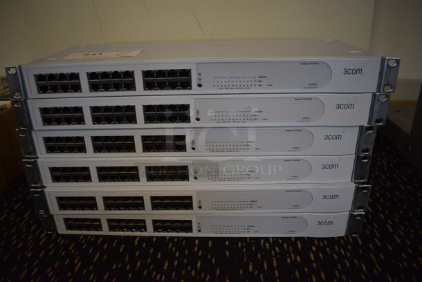 6 3Com Baseline 10/100 HUB. 19x6.5x1.5. 6 Times Your Bid! (room 204)