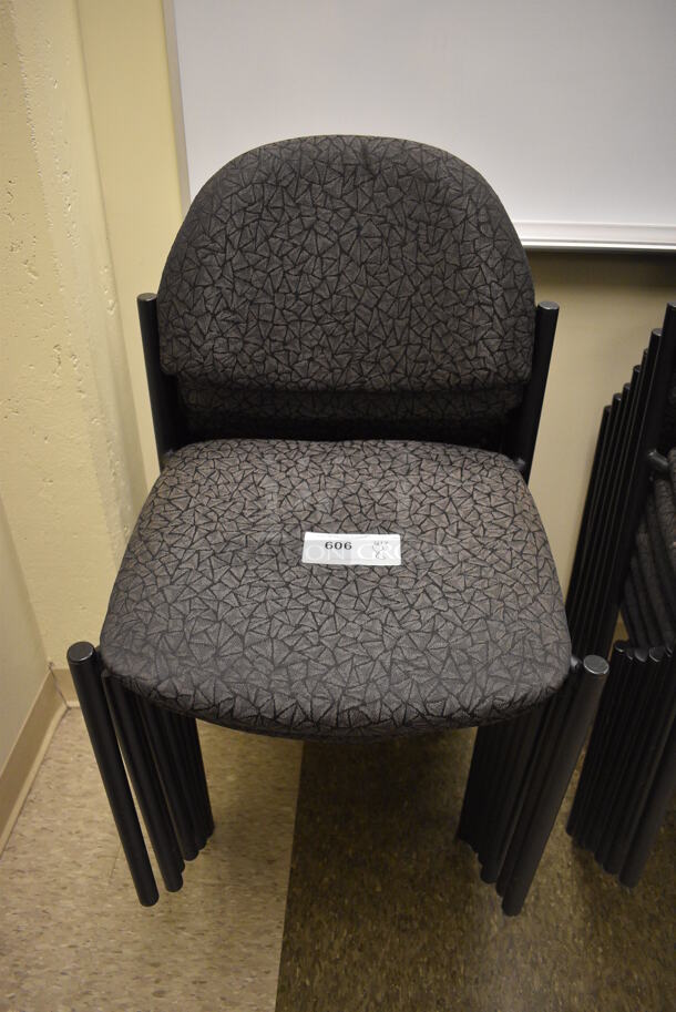 8 Black Gray Patterned Chairs. 20x18x32. 8 Times Your Bid! (north basement 004b) - Image 1 of 4