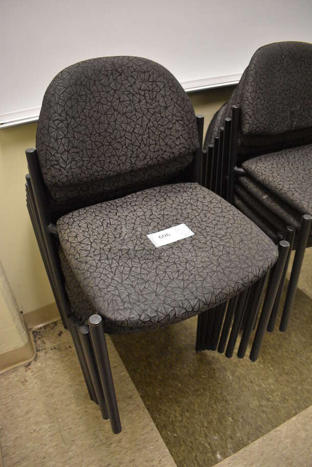 8 Black Gray Patterned Chairs. 20x18x32. 8 Times Your Bid! (north basement 004b) - Image 3 of 4