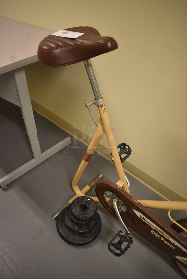 DP Pacer Metal Exercise Bicycle, Two 2.5 Pound Weight Plate, Olympic 5 Pound Weight Plate and Olympic 10 Pound Weight Plate. 24x43x40. (south basement hallway) - Image 4 of 5