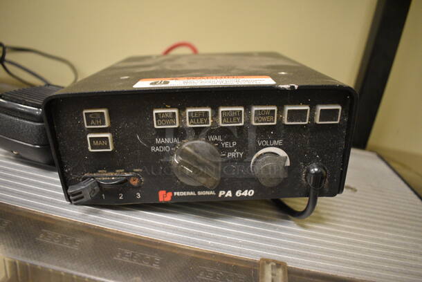 Light Bar w/ Speaker, 2 Lights and Federal Signal PA640. 47x12x5. (room 105) - Image 4 of 5