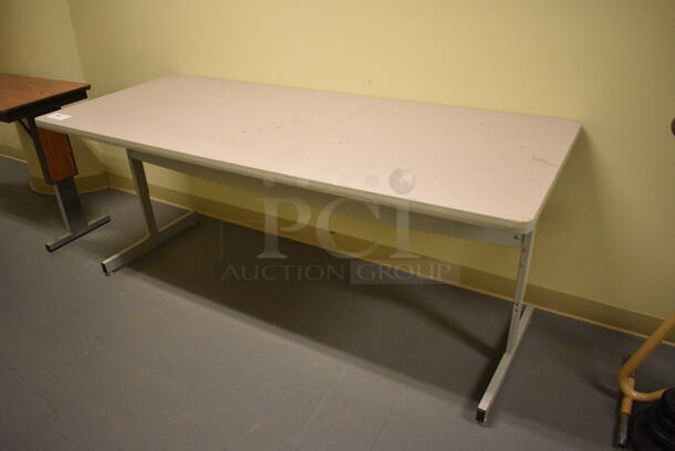 Gray Table. 71.5x29.5x29. (south basement hallway) - Image 2 of 3