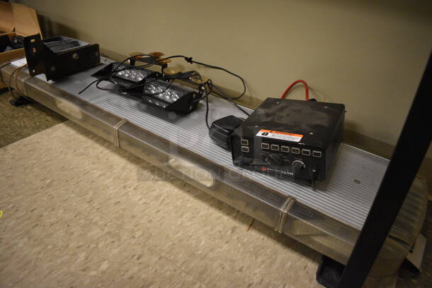 Light Bar w/ Speaker, 2 Lights and Federal Signal PA640. 47x12x5. (room 105) - Image 5 of 5