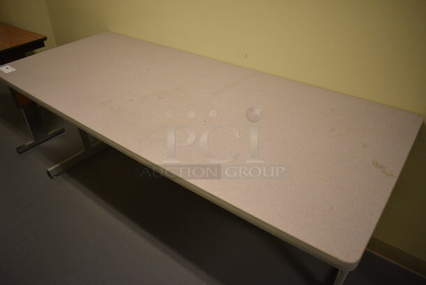 Gray Table. 71.5x29.5x29. (south basement hallway) - Image 3 of 3