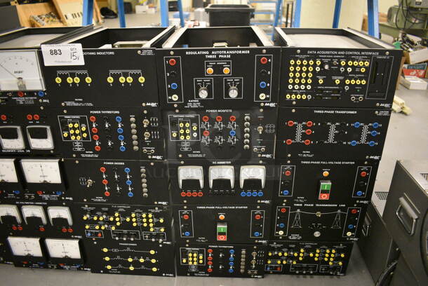 15 Various Lab Volt Units; Regulating Autotransformer, Data Acquisition and Control Interface, Power Diodes. Includes 11x16.5x6. 15 Times Your Bid! (south basement 019)