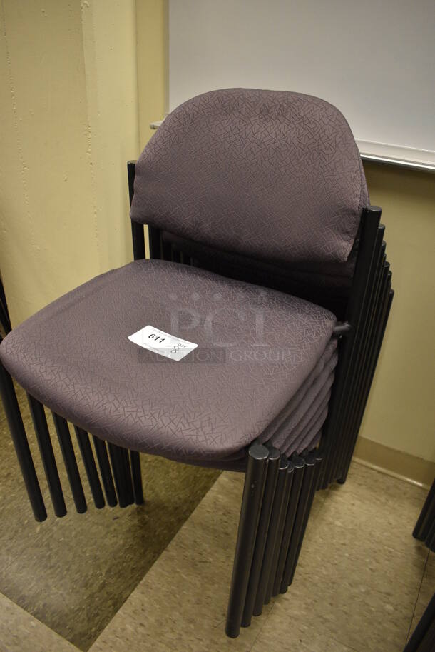 8 Purple Patterned Chairs. 20x18x32. 8 Times Your Bid! (north basement 004b) - Image 2 of 3