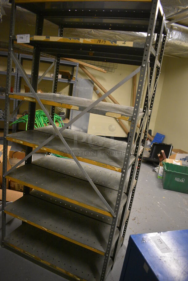 Gray Metal Shelving Unit. 36x24x75. (south basement 018) - Image 2 of 5