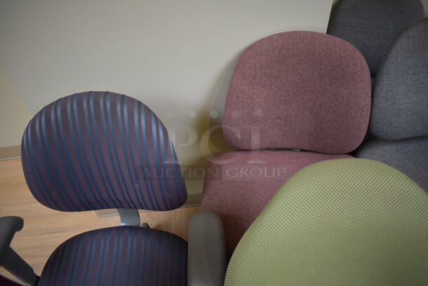 10 Various Colored Office Chairs on Casters. Includes 24x23x37. 10 Times Your Bid! (corridor outside 205) - Image 4 of 5