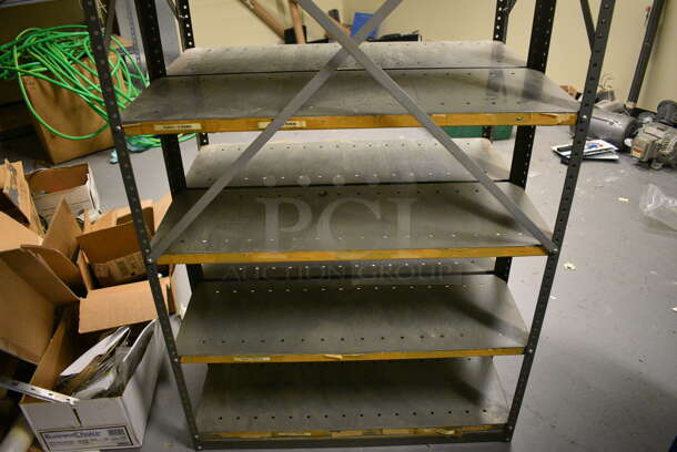 Gray Metal Shelving Unit. 36x24x75. (south basement 018) - Image 4 of 5