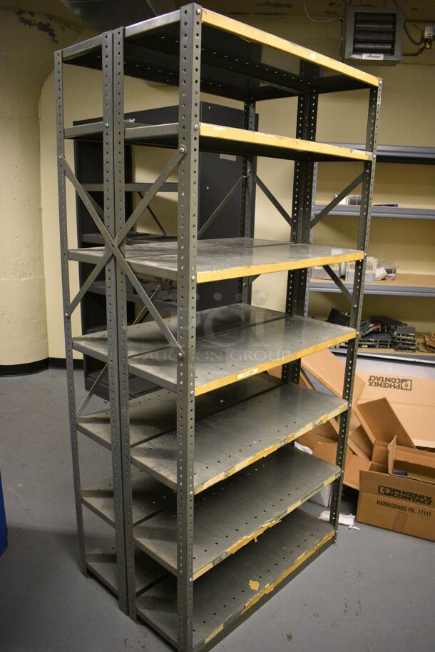 Gray Metal Shelving Unit. 36x24x75. (south basement 018) - Image 5 of 5