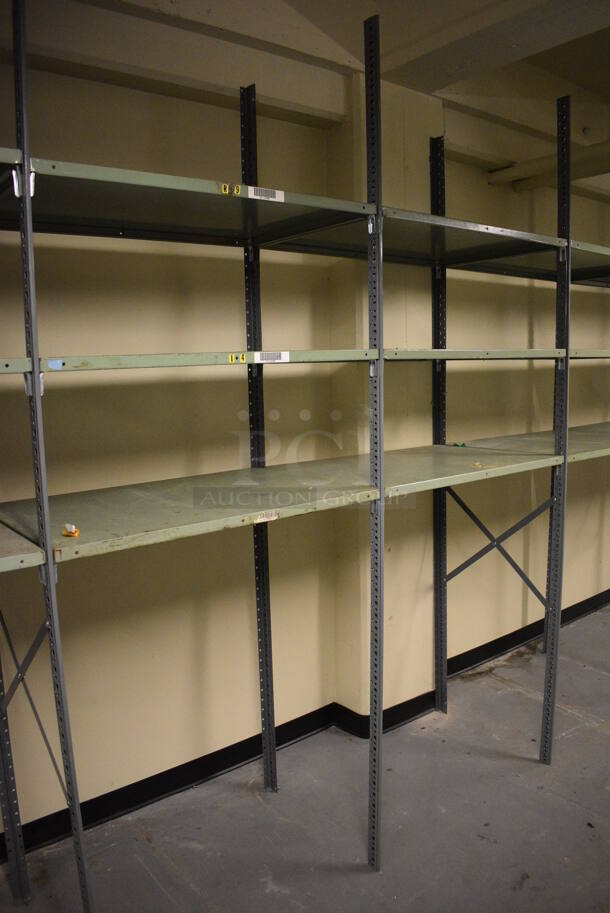 ALL ONE MONEY! Lot of Metal Shelving Unit; 11 Sections. BUYER MUST REMOVE: Give Yourself Ample Time To Remove This Item on Pick Up Day. 400x24x97. (north basement 004c) - Image 4 of 7
