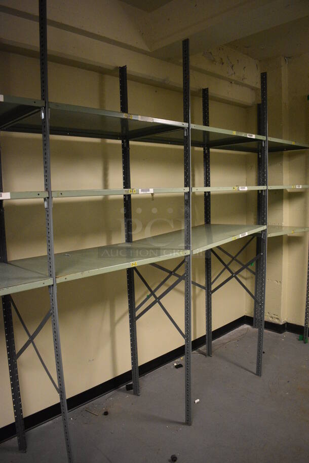 ALL ONE MONEY! Lot of Metal Shelving Unit; 11 Sections. BUYER MUST REMOVE: Give Yourself Ample Time To Remove This Item on Pick Up Day. 400x24x97. (north basement 004c) - Image 6 of 7