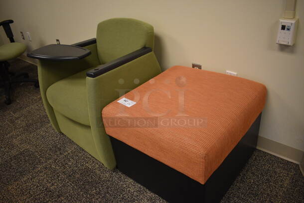 2 Various Items; Green Chair w/ Desktop and Orange Chair. 24x25x19, 28x26x30. 2 Times Your Bid! (room 208) - Image 5 of 5