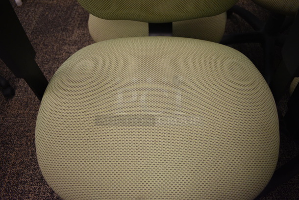 6 Green Office Chairs w/ Arm Rests on Casters. 24x23x36. 6 Times Your Bid! (room 208) - Image 4 of 4