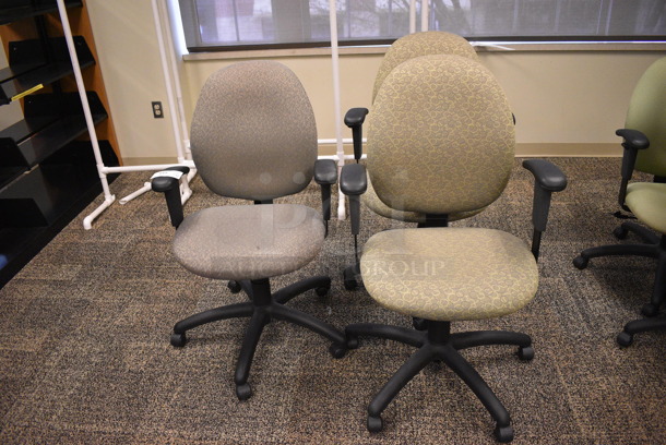 3 Various Office Chairs w/ Arm Rests on Casters. Includes 24x22x39. 3 Times Your Bid! (room 208)