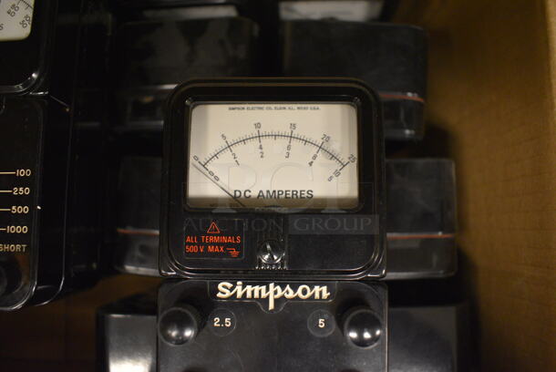 20 Simpson Units Including 9 Model 375 DC Amperes, 4 Model 373 Milliamperes, 4 Model 370 Amperes, 2 Model 370 AC Amperes. 3x3x6. 20 Times Your Bid! (room 105) - Image 3 of 8