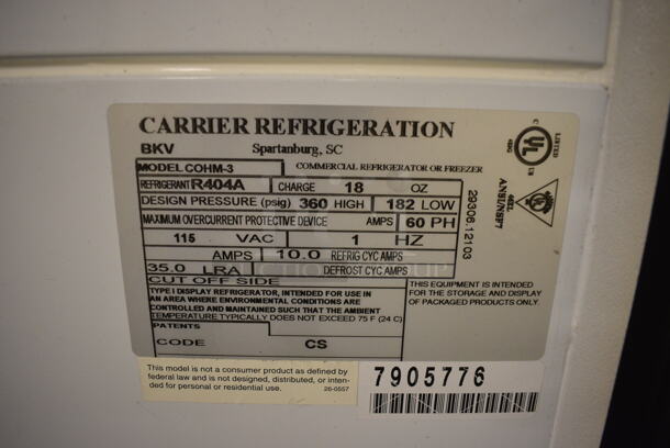 Beverage Air Model COHM-3 Metal Commercial Floor Style Open Grab N Go Merchandiser. 115 Volts, 1 Phase. 40x34x43. (north basement 004e) - Image 4 of 5