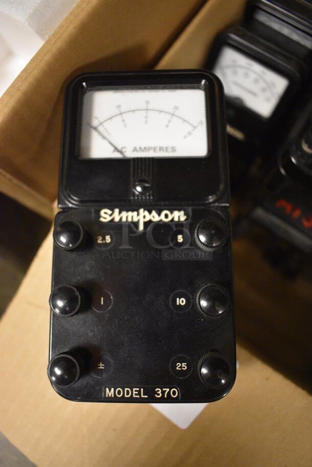 20 Simpson Units Including 9 Model 375 DC Amperes, 4 Model 373 Milliamperes, 4 Model 370 Amperes, 2 Model 370 AC Amperes. 3x3x6. 20 Times Your Bid! (room 105) - Image 7 of 8