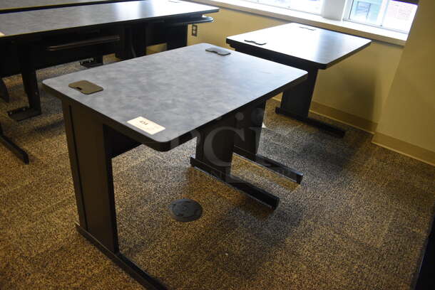 2 Blue Tables. 35.5x23.5x29.5. 2 Times Your Bid! (room 208)