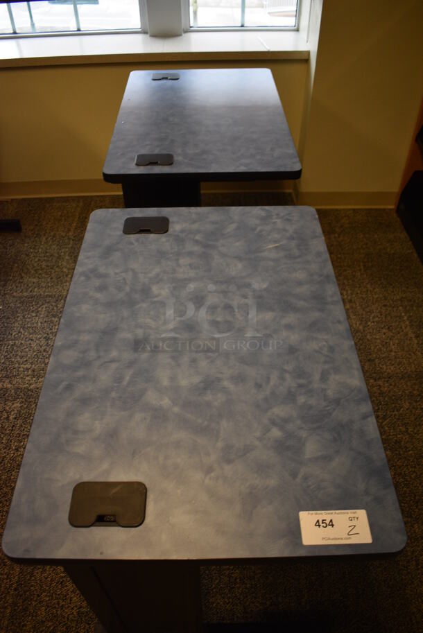 2 Blue Tables. 35.5x23.5x29.5. 2 Times Your Bid! (room 208) - Image 2 of 4