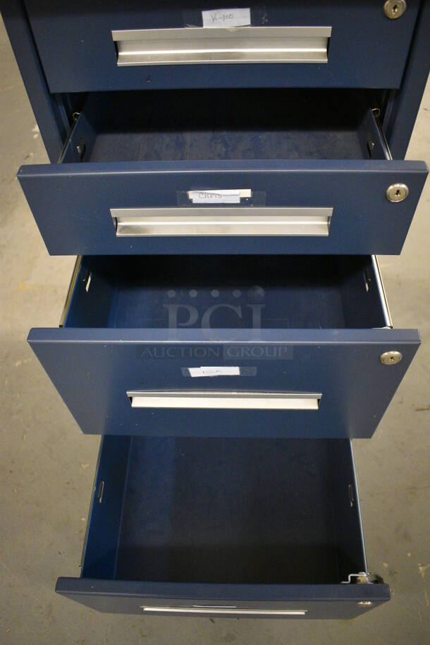 Butcher Block Tabletop on 3 Drawer Filing Cabinet and 4 Drawer Filing Cabinet. 96x30x36. (north basement 004e) - Image 6 of 7
