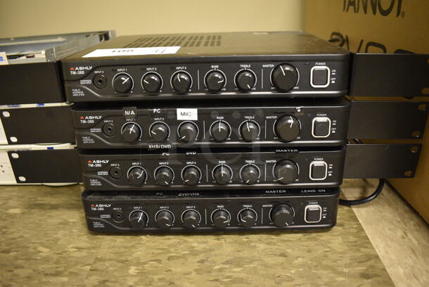 4 Ashly Model TM-360 Public Address Amplifier. 19x9x2. 4 Times Your Bid! (room 105)