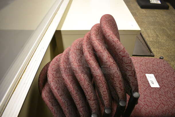 7 Maroon Patterned Chairs. 20x20x32. 7 Times Your Bid! (room 211) - Image 4 of 5