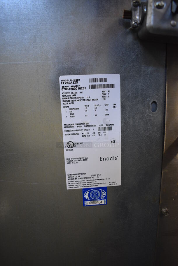 Ice O Matic Model EF250A32S Stainless Steel Commercial Self Contained Ice Machine. 115 Volts, 1 Phase. 32x28x41. (north basement 004e)  - Image 6 of 7
