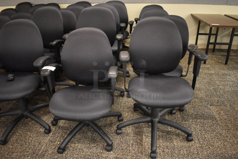 10 Office Chairs w/ Arm Rests on Casters. 26x24x39. 10 Times Your Bid! (room 211)