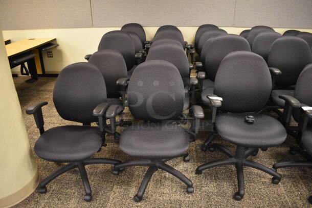15 Office Chairs w/ Arm Rests on Casters. 26x24x39. 15 Times Your Bid! (room 211)