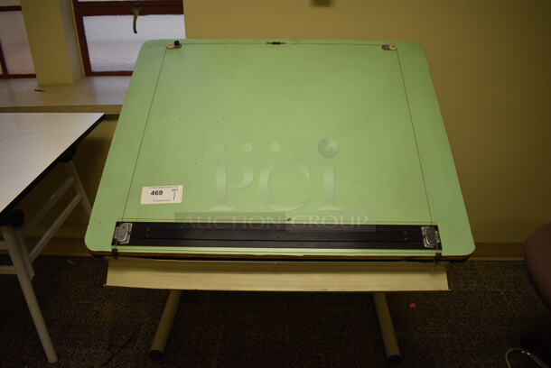 Green Drafting Easel Stand. 36x32x41. (room 211)