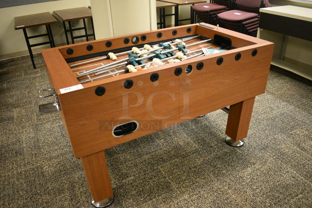 Harvard Wood Pattern Foosball Table. 31x55x34.5. (room 211) - Image 3 of 10