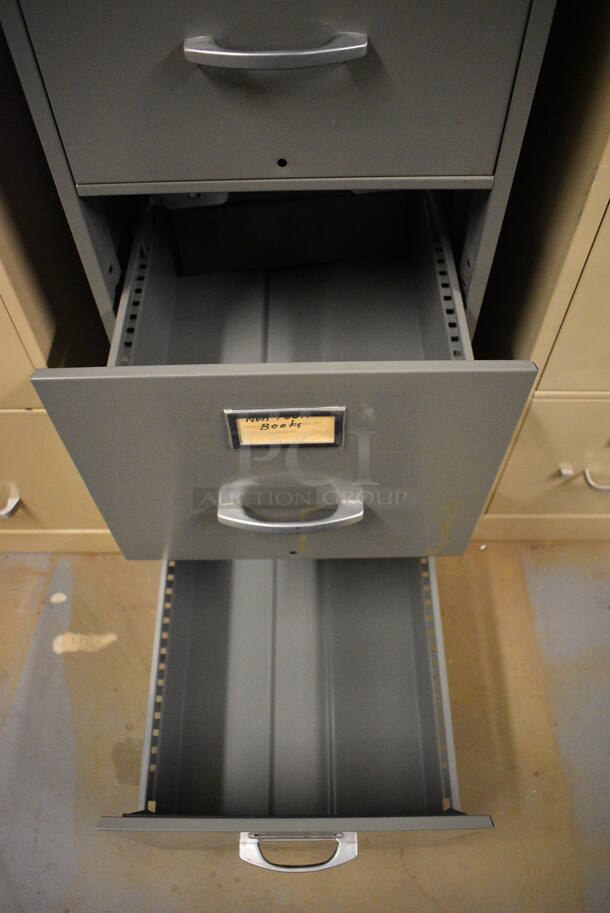 3 Various Metal 4 Drawer Filing Cabinets. 15x26x52. 3 Times Your Bid! (south basement 012) - Image 5 of 8