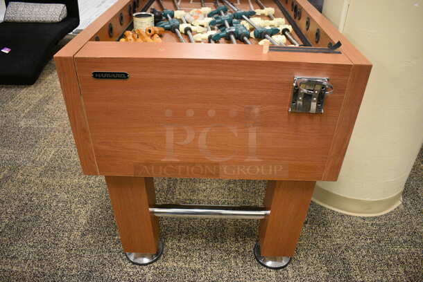 Harvard Wood Pattern Foosball Table. 31x55x34.5. (room 211) - Image 8 of 10