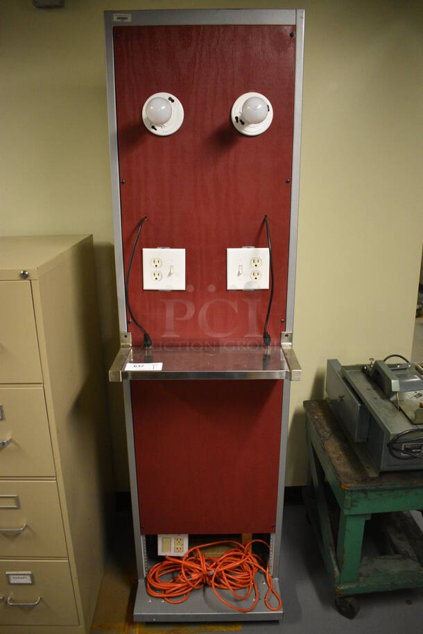 Red and Metal Unit. 21x26x78. (south basement 012)