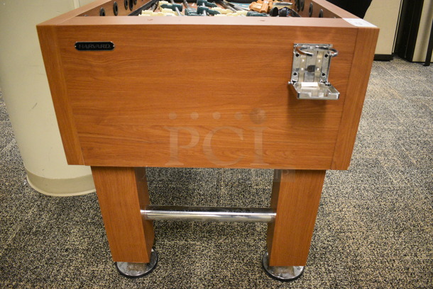 Harvard Wood Pattern Foosball Table. 31x55x34.5. (room 211) - Image 10 of 10