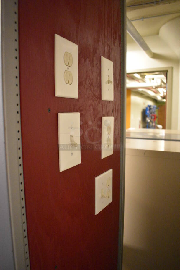 Red and Metal Unit. 21x26x78. (south basement 012) - Image 5 of 5